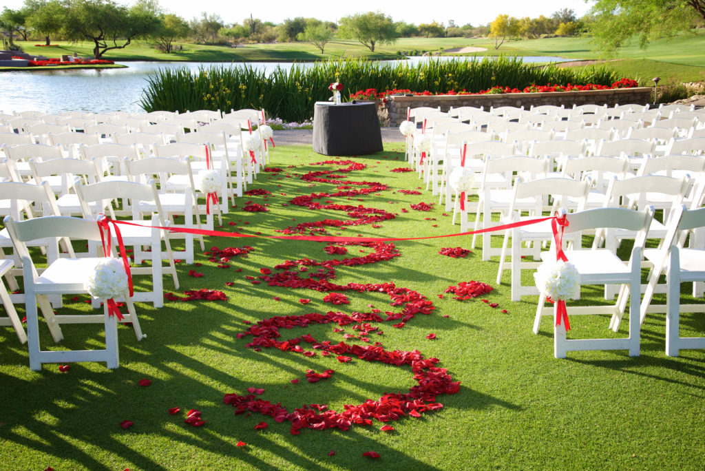 Grayhawk Golf Club ceremony lake Casey Green Weddings Scottsdale Arizona